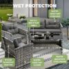 Livsip Outdoor Lounge Set Patio Furniture Dining Chairs Wicker Table - Image 3