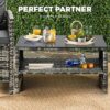 Livsip Outdoor Lounge Set Patio Furniture Dining Chairs Wicker Table - Image 7