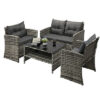 Livsip Outdoor Lounge Set Patio Furniture Dining Chairs Wicker Table - Image 10