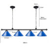 Pool Table Light Blue Shades Matte Pendant w/4x - Image 5
