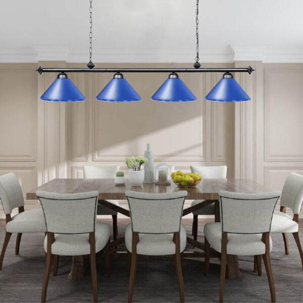 Pool Table Light Blue Shades Matte Pendant w/4x - Image 3