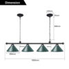 1.8m Metal Pool Table Light Classic Lamp Pendant Light - Image 2
