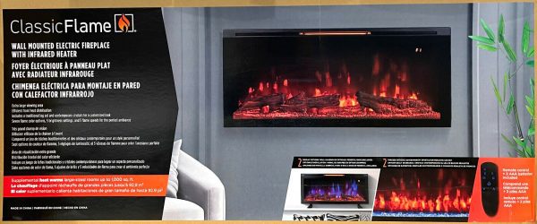 42" Classic Flame Electric Fireplace  Wall Mount Free Stand - Image 7