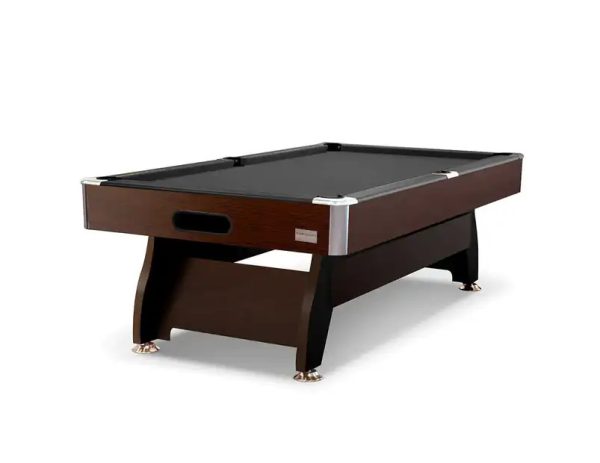 Walnut Frame 8ft Black Pool Table Modern Design