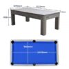 P055 7FT MDF 3IN1 Pool Table, Table Tennis, Dining, Vintage Wood Grain - Image 13