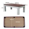 P055 7FT MDF 3IN1 Pool Table, Table Tennis, Dining Table White Frame - Image 5