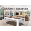 P055 7FT MDF 3IN1 Pool Table, Table Tennis, Dining Table White Frame - Image 7