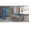 7FT 001 Vintage Wood Grain 3IN1 Pool Table, Table Tennis, Dining Table - Image 5