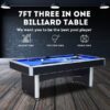 JXY 7FT MDF 3-IN-1 Pool Table, Table Tennis, Dining Table - Black - Image 2