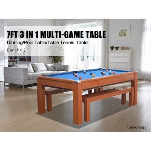 7FT 3-In-1 Slate Pool Table