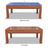 7FT 3 in 1 Slate Pool Table Dining, Ping-Pong With 2x Benches - Image 3