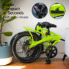 VALK Electric Folding Bike, 20" Foldable Lime Green ebike Shimano - Image 3