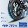 ENGWE 750W Fat Tire 48V 13Ah Folding Electric Bicycle 27mph Beach - Image 6