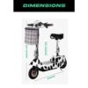 Foldable Electric Scooter With Seat Basket 600W 35km/h Motor 8" Tyres - Image 2