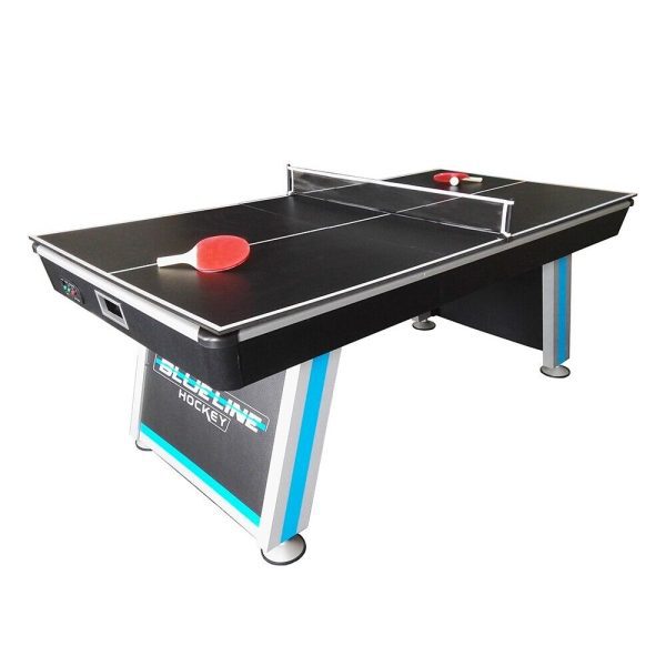 7FT 2IN1 Air Hockey Table with Table Tennis Top-Black&Blue - Image 2