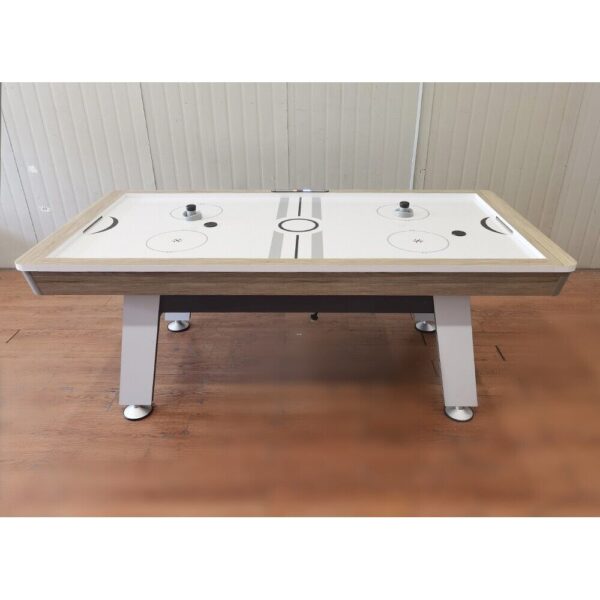 7FT Air Hockey Table Wood Frame White Leg with Inlaid E-scorer - Image 2