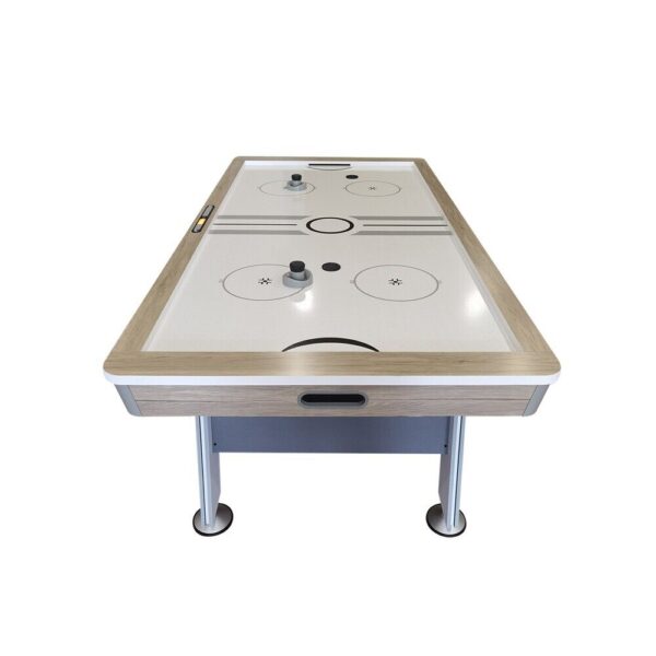 7FT Air Hockey Table Wood Frame White Leg with Inlaid E-scorer - Image 3