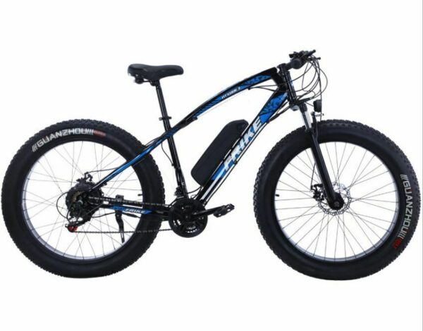 Fat Electric Bike E-Bike Shimano 21 Speed Mountain Bicycle Blue
