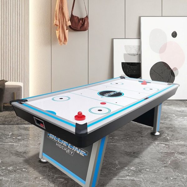 7FT 2IN1 Air Hockey Table with Table Tennis Top-Black&Blue - Image 3