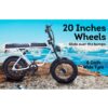 AKEZ 750W 48V R1ZCC Snow Bicycle 20" Electric Bike Battery White - Image 4