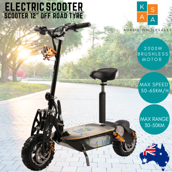 Kasa 2000W Electric Scooter 60V Foldable Motorised Bike 12"