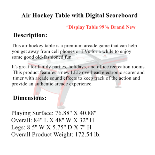 Air Hockey Table With Digital Scoreboard-Display Table - Image 7