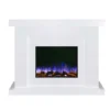 Aristo 28 Inch Electric Fireplace Heater with White Mantel Suite - Image 10