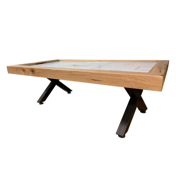 Pre-Made 8ft Kings Air Hockey Table, Acrylic Base, Messmate Timber - Image 5