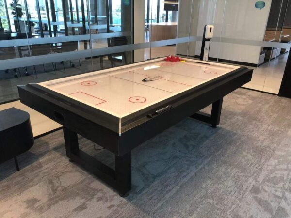 HURRICANE - 8FT AIR HOCKEY TABLE WITH PERSPEX TOP, STEEL FRAME