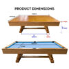 C002 8FT Luxury Slate Billiards / Snooker Table W/ Dining Top
