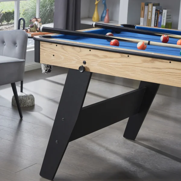 Lyle 6FT Pool Table- 3IN1 Foldable Oak - Image 9