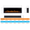 Sonata 1500W 60 inch Built-in Recessed Electric Fireplace - Image 9
