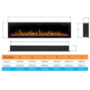 Sonata 1500W 72 inch Built-in Recessed Electric Fireplace - Image 9