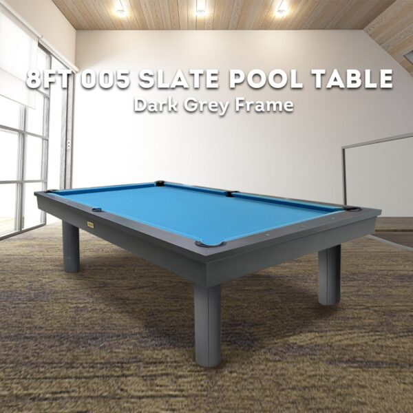 8FT 005 Slate Pool Table Dark Grey Frame - Image 3