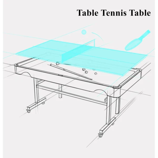 Otto Foldable Pool Table-6FT 3IN1 | No Assembly Required - Image 7