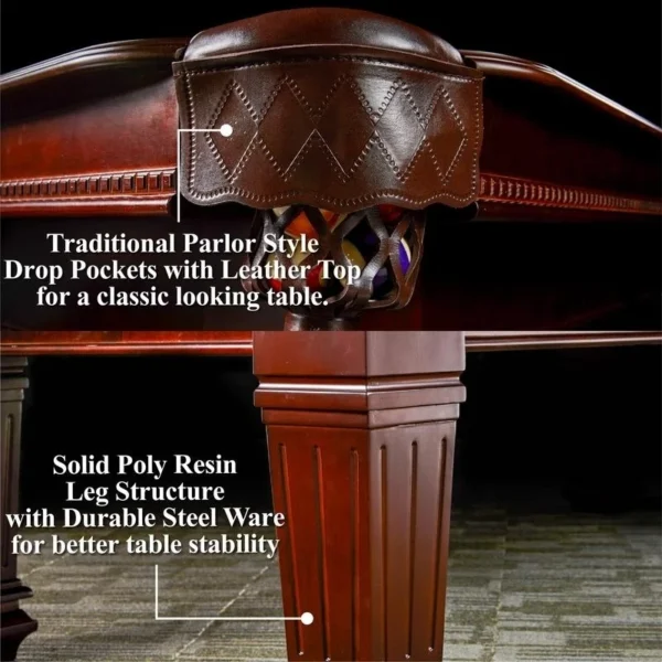 8FT Billiard Table With Dartboard Cabinet Set- Harrisburg
