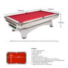 MACE NEON 9FT Slate Billiard Table Pool Snooker Table – White Frame - Image 6