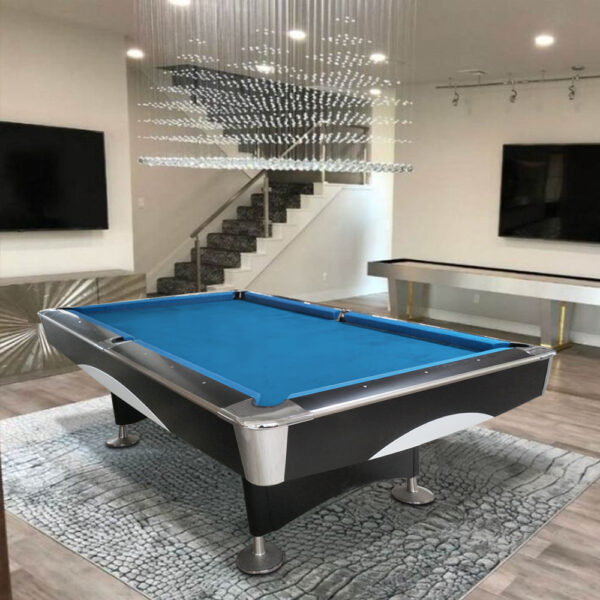 MACE 4D 9FT Slate Pool Snooker Table Billiards Table – Oak & Blue - Image 3