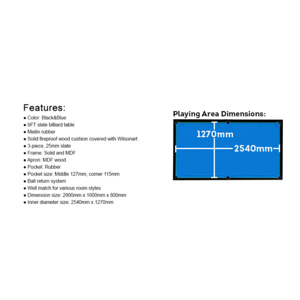 XING JUE 9-4 9FT Slate Billiard Table With Free Accessories - Image 7