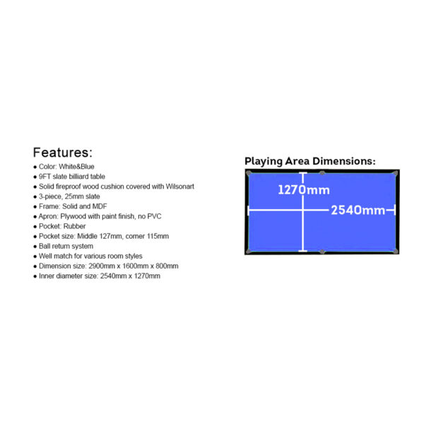 XING JUE 9-6-2C 9FT Slate Billiard Table With Accessories American - Image 6