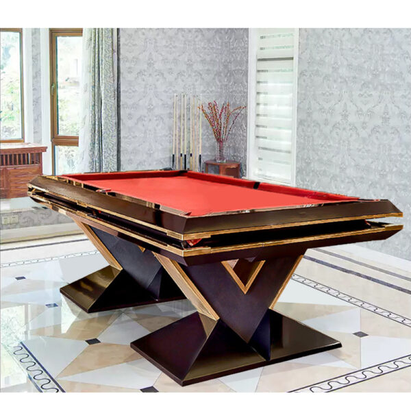 Xingpai XW7V 7FT Slate Pool Billiard Table Solid Wood – Black & Red - Image 3