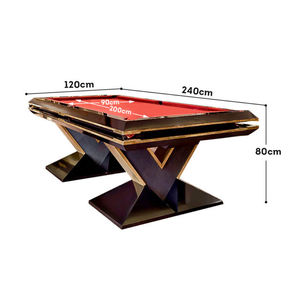 Xingpai XW7V 7FT Slate Pool Billiard Table Solid Wood – Black & Red - Image 4