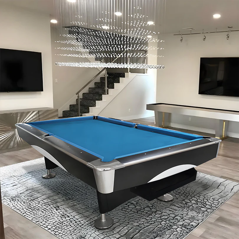 MACE 4D 9FT Slate Pool Snooker Table Billiards Table – Oak & Blue 2 MACE 4D 9FT Slate Pool Snooker Table Billiards Table – Oak & Blue - Image 2