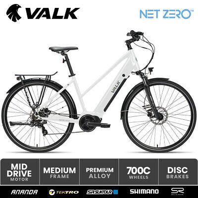 VALK Electric Hybrid Bike Mid-Drive Medium Commuter White