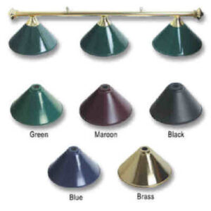Metal BRASS Pool Table Light - 3 x Brass Light Hats