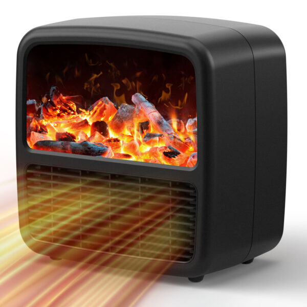 Electric Fireplace 3D Flame Effect Timer Portable Indoor Heater 1500W - Image 3