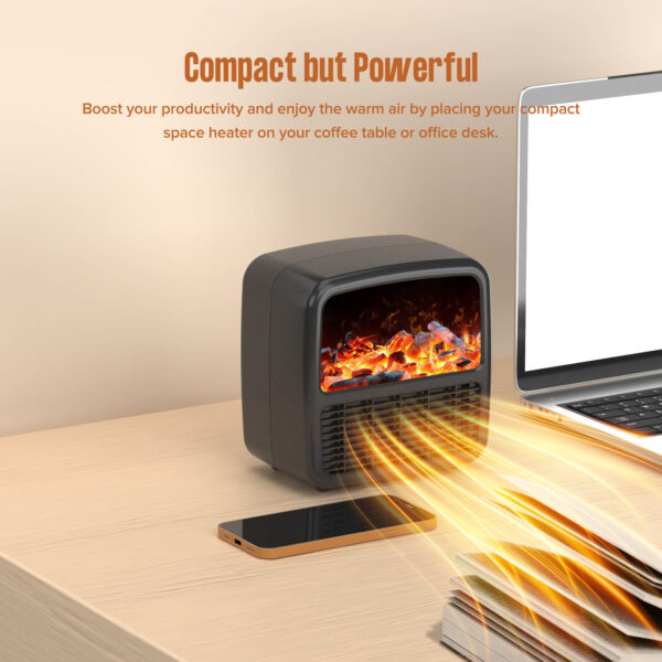 Electric Fireplace 3D Flame Effect Timer Portable Indoor Heater 1500W - Image 6