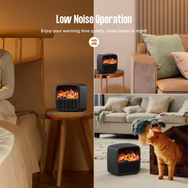 Electric Fireplace 3D Flame Effect Timer Portable Indoor Heater 1500W - Image 8