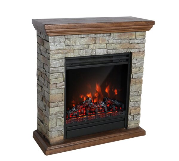 Stone Design Electric Fireplace Heater & Mantel - Image 2