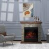 Stone Design Electric Fireplace Heater & Mantel - Image 14